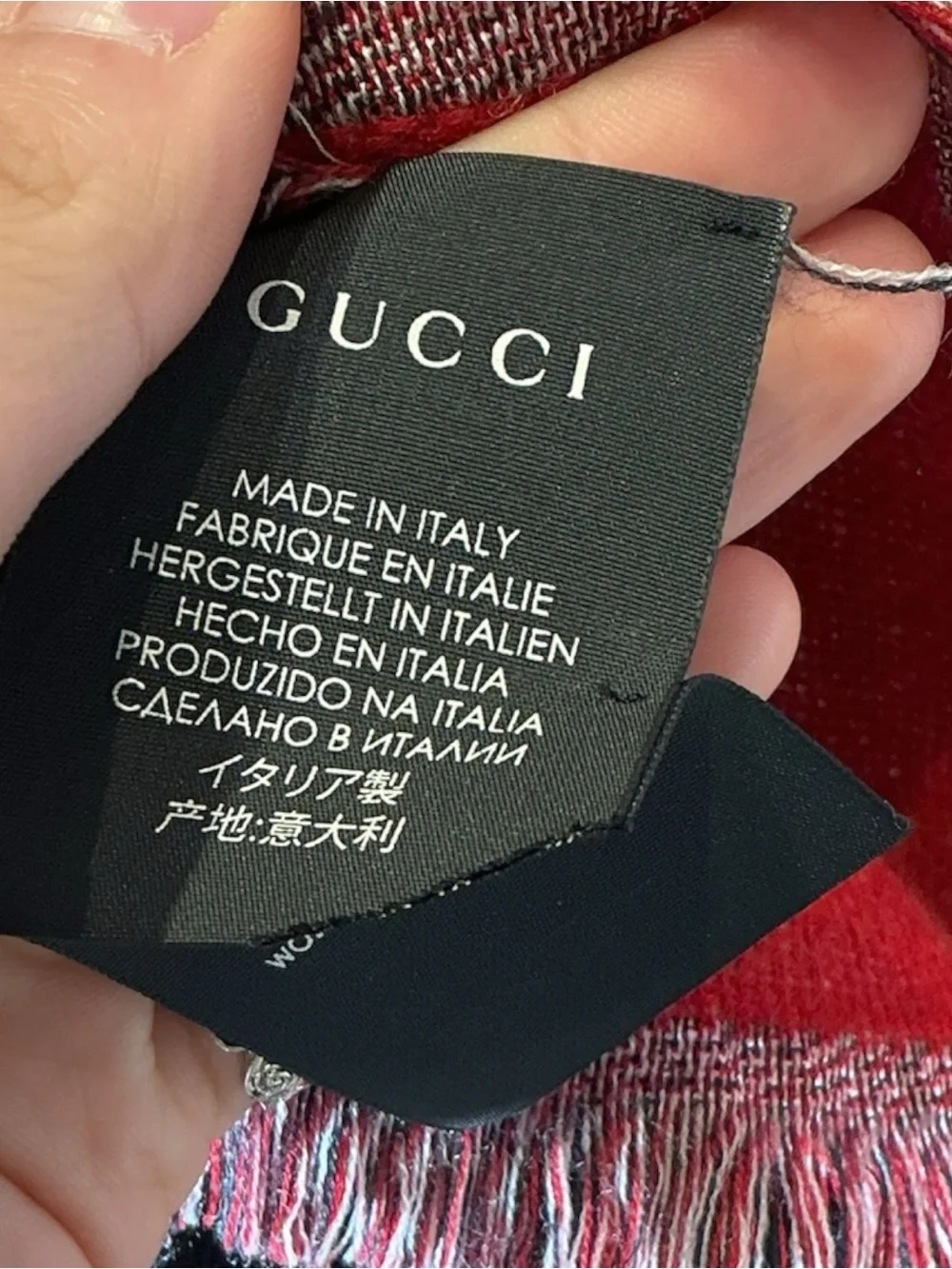 Gucci Monogram Wool GG Logo Scarf
